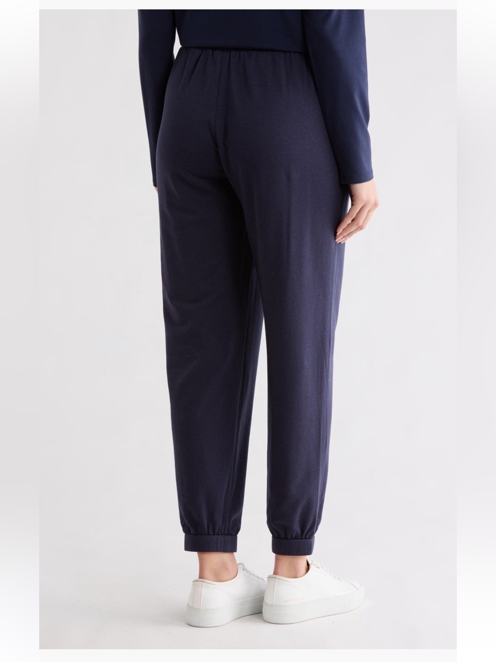 Eileen Fisher Ankle Track Pants Navy Large NWT Organic Cotton - Picture 2 of 12